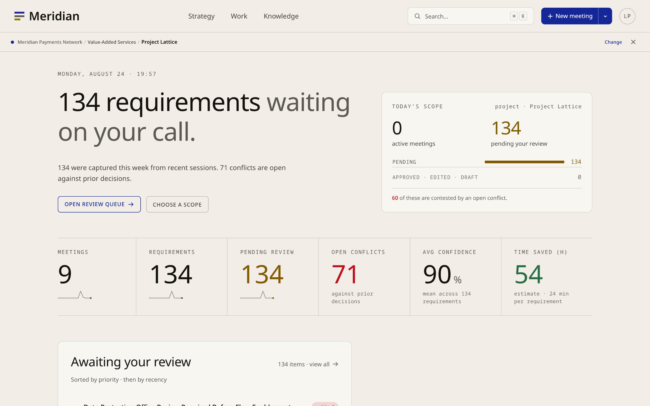 The inbox: the queue of proposals waiting on a human call